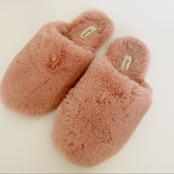 MADEWELL Pink Wallis Faux Fur Slipper SZ 10 - Picture 7 of 9